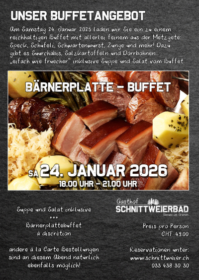 Bärnerplatte Buffet im Schnittweierbad